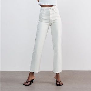 Zara High Rise Straight Leg Jeans
